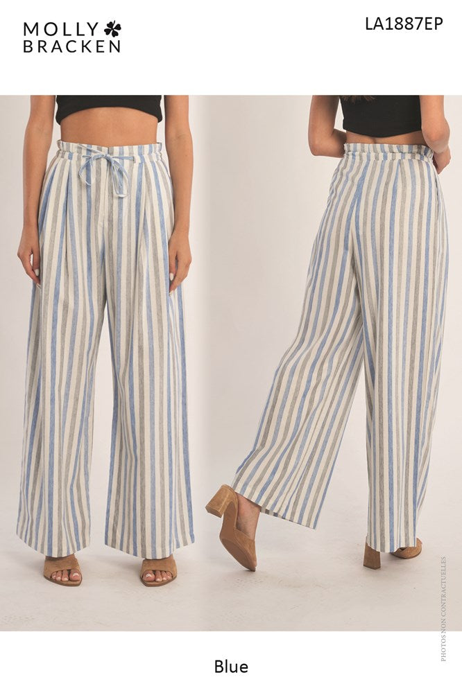 Wide pants, striped