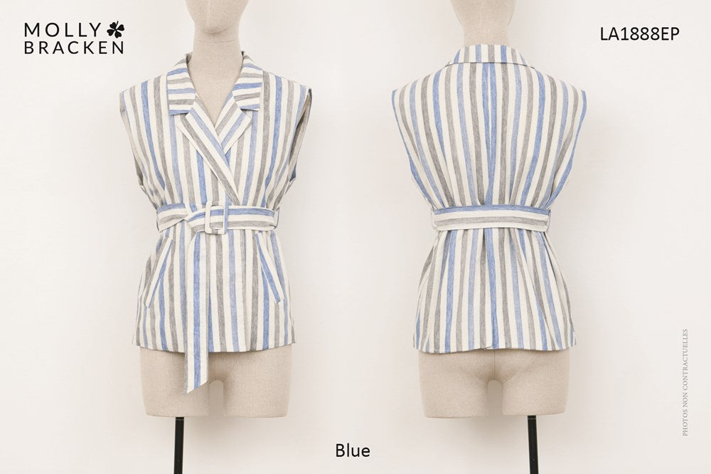 LADIES WOVEN SLEEVELESS JACKET