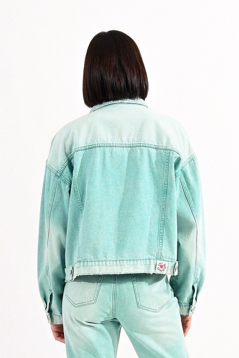 ACID WASH DENIM JACKET - Jackets