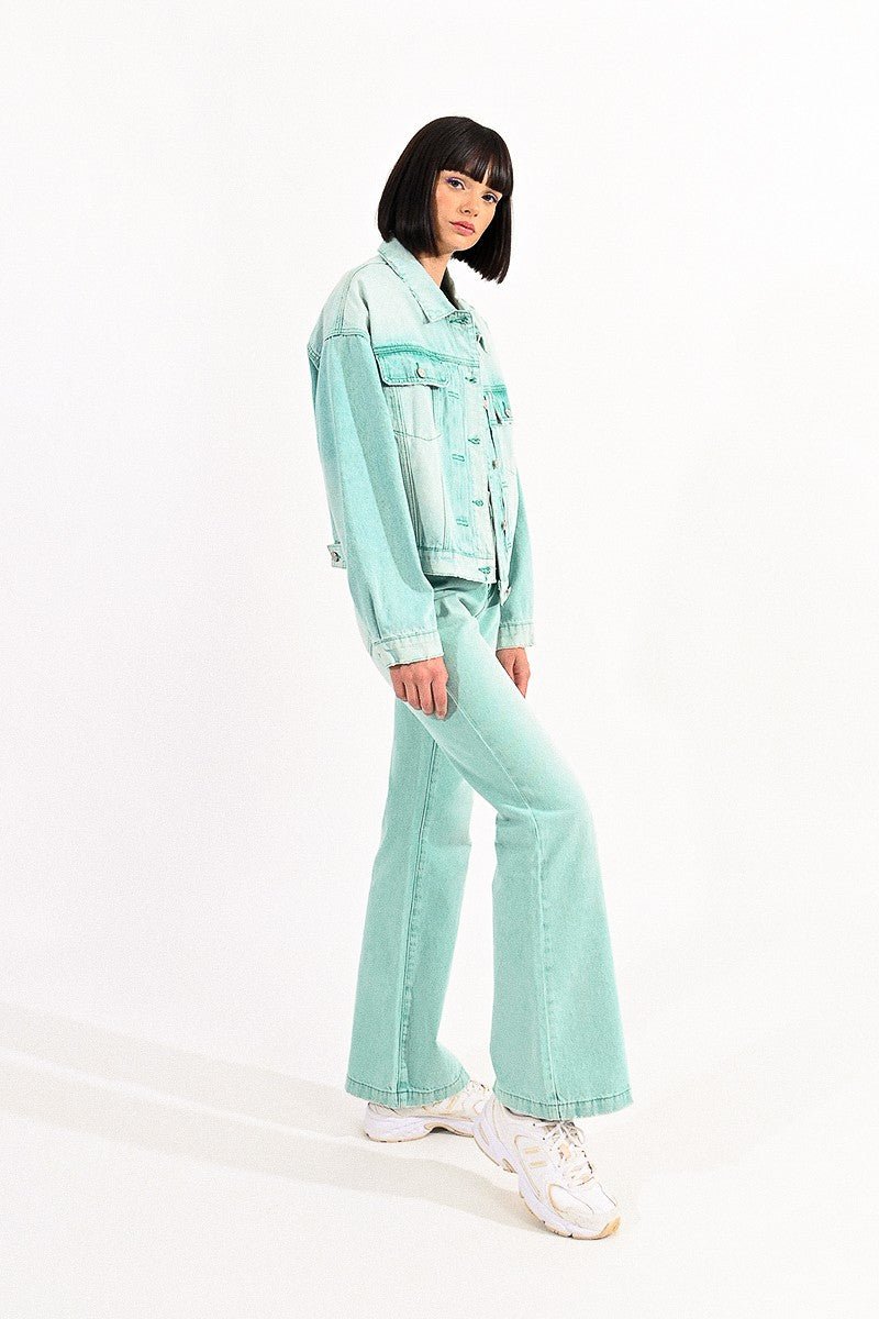 ACID WASH DENIM JACKET - Jackets