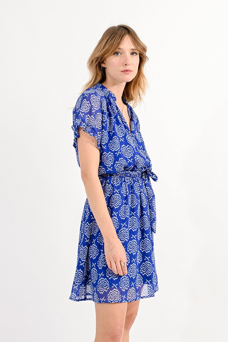 BLUE PRINT DRESS - BLUE MATHILDE - Molly Bracken E-Shop