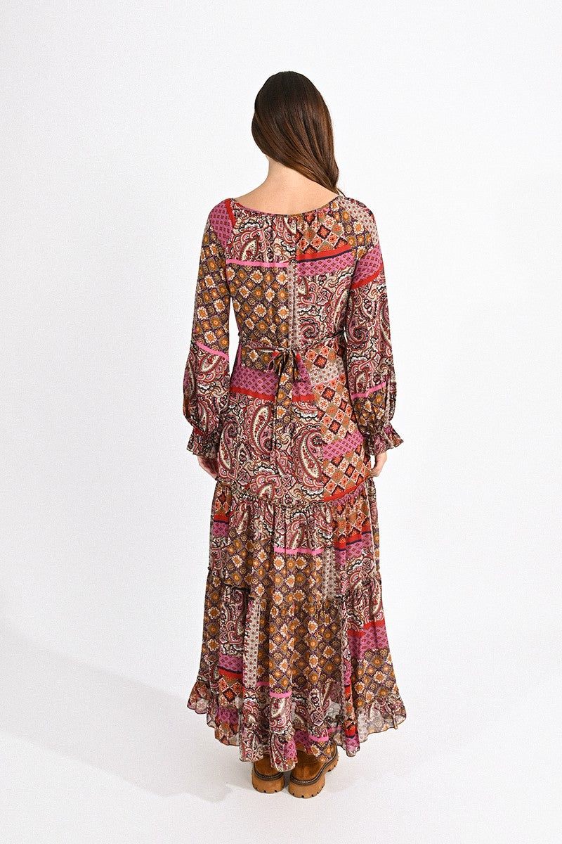 FIT AND FLARE LONG DRESS