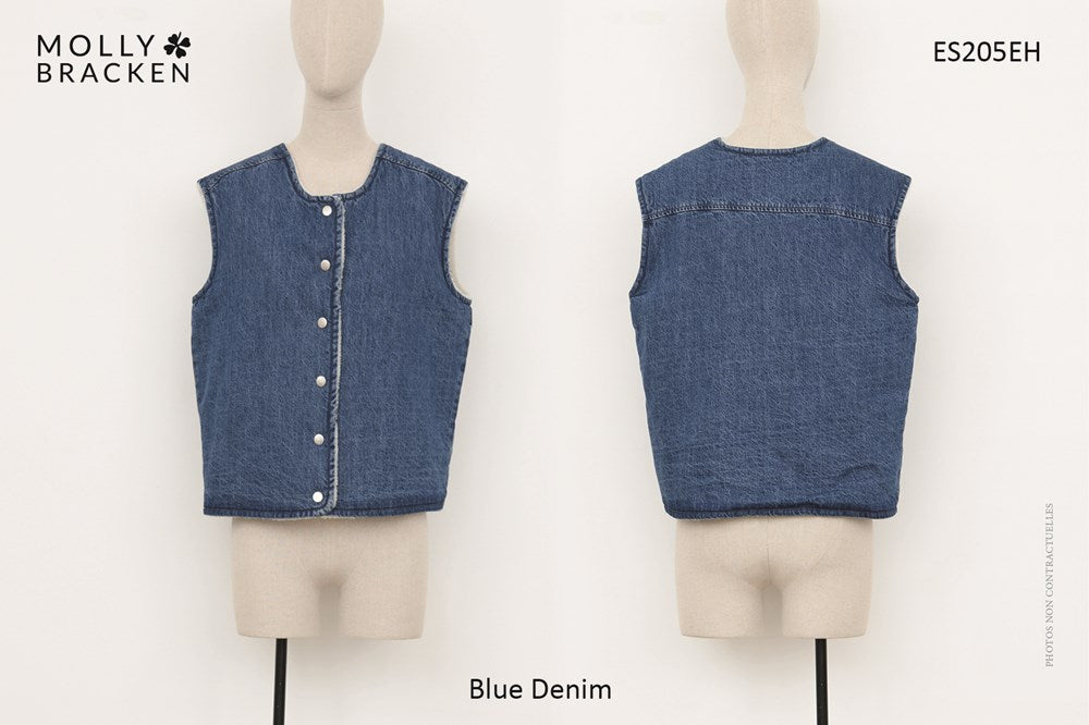 LADIES WOVEN SLEEVELESS JACKET