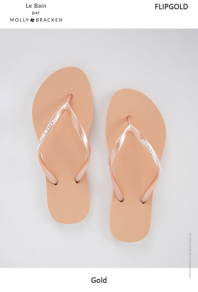 Gold flip-flops