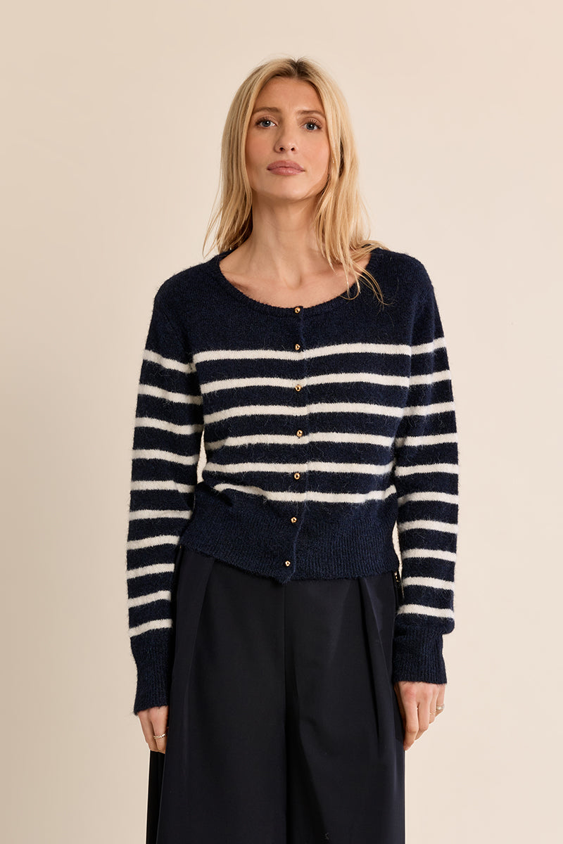 NAVY BLUE/OFF WHITE